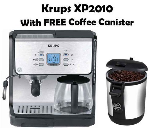 Krups XP2070 Coffee and Espresso Machine with FREE Bean Vac Coffee Canister