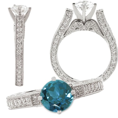 18k lab-grown 7mm round alexandrite engagement 