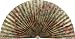 Neat Pleats Decorative Fan, Hearth Screen, or Overdoor Wall Hanging - Americana English Country Floral Flower Garden in Gold, Red Rose, & Green - LARGE
