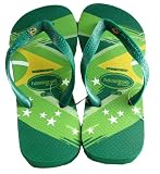 Havaianas Flip Flops Slippers * Brazil Flag -- Green * New 08 US 7/8 * 08 Newest Collection - We Have Large Selections! *