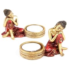 Rot & Gold Thai Buddha Teelichthalter