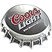 1 X Coors Light Bottle Cap Tin Sign