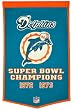 Miami Dolphins 24"x36" Wool Dynasty Banner
