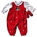 Good Lad Newborn Girl Red Snowman Corduroy Overall Set