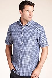 XXXL Blue Harbour Modal Blend Soft Touch Mini Dobby Checked Shirt