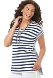 Avenue Plus Size Striped Boatneck Hi Low Tee