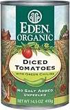 Eden Organic Diced Tomatoes W/green Chilies, 14.5-Ounce Cans (Pack of 12)