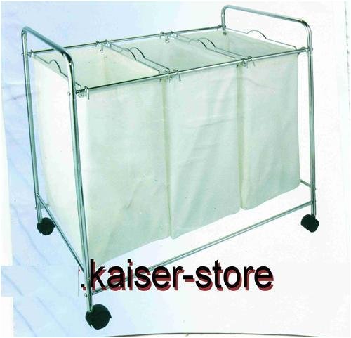 Wäschekorb Wäschesortierer Wäschebox 3 Fächer NEU
