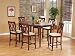All new item 7 pc oval walnut finish wood counter height dining table set