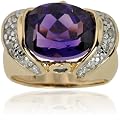 Michael Valitutti 14K Yellow Gold Uruguay Amethyst, Blue Sapphire & Diamond Ring
