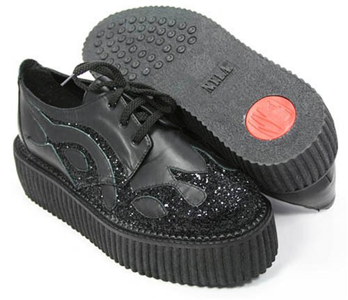 Leather Glitter Flame Creepers from N.Y.L.A.