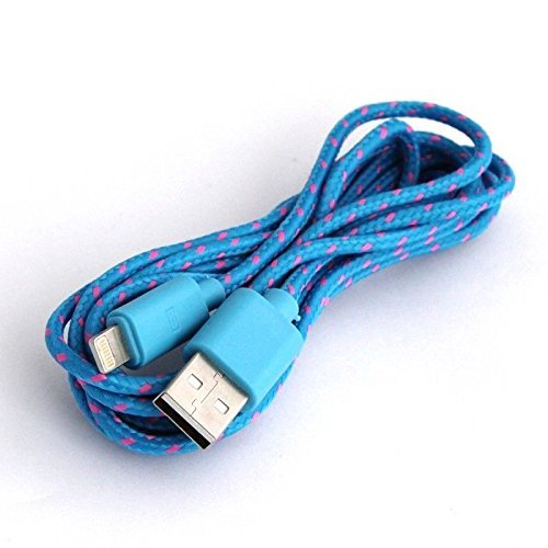 COCOANUT 8 pin New Style Rope Braided Usb Sync Charger Data Cable Cord Data for Iphone5,5s,5c/6/6plus/ipad/ipad Mini/iPod Touch 5th Air Gen(blue) (6ft) - 8 pin to USB