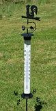 Rooster Weathervane Thermometer