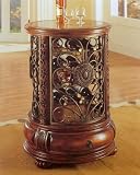 Antique Cherry Marble Round Wine Cabinet