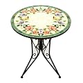 Marvell's 75 x 70cm Glass Tile Mosaic Table Rose Design