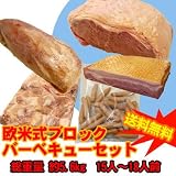 【送料無料】豪快、欧米式ブロックバーベキューセット（タレ・皿・箸付）　15～18人前　約6kg