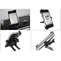 iTALKonline CUSTOM Dedicated Spring Mount Clip Air Vent Holder Cradle for Apple iPhone 4 4S (2011) 4G HD
