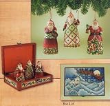 Set of 3 Santa Ornaments with Decorative Box: Santa's Christmas Greeting