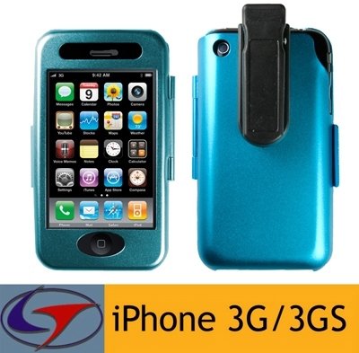 Logotrans Aluminium Case mit Clip blau und Displayschutzfolie f&uuml;r Apple iPhone 3G / 3Gs Preisvergleich