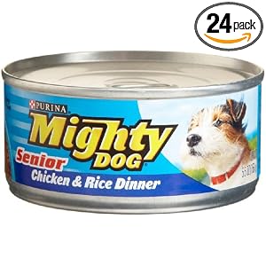 Mighty Dog Senior Chicken & Rice Dinner, 5.5-Ounce Cans (Pack of 24)