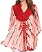 Sakkas Aneko Tie Dye Circle Poncho Blouse Top with Floral Emrbroidery and V Neck