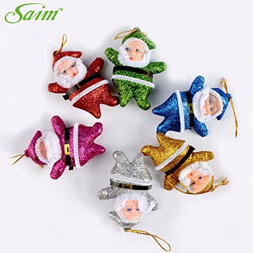 Saim Santa Decorations, Santa Clause Tree Ornaments, 6 Pcs