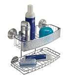 InterDesign Rain Power Lock Suction 2-Tier Shelf, Clear