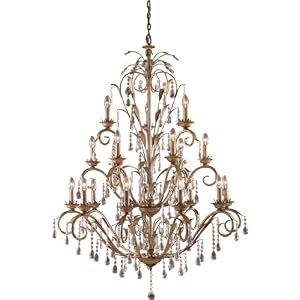 Angelite Eighteen Light Chandelier in Weathered Silver