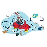Dr. Seuss(TM) Giant Cat in Car Bulletin Board Set - Includes 4 Panels and Bonus Pieces, Totaling 4' Wide.