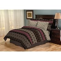 Sanders Home Collection Contempo Reversible 8-Piece King Bed in a Bag Bedding Set, Truffle