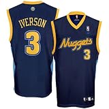 Allen Iverson Denver Nuggets Navy Replica Adidas NBA Jersey