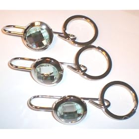 3 Clear Crystal Keychain Hooks