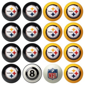 Pittsburgh Steelers NFL Home vs. Away Billiard Balls Full Set (16 Ball Set) by Impe
