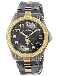 Watch: U.S. Polo Assn. Classic Mens USC80056 Gun-Metal Analogue Black Dial Expansion Watch - U.S. Polo Assn. Classic
