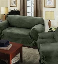 Villa Suede Wrap Slip Forestnut Chair Slipcover