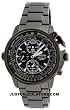 Seiko Men's Black IP Slide Rule Bezel Chronograph Alarm Watch Model SNAB69P1