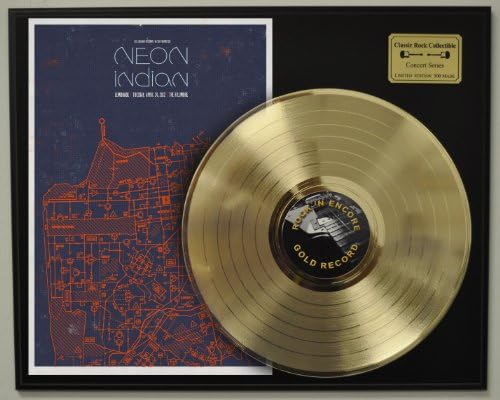Neon Indian Limited Edition Gold LP Record Display. Only 500 made. Limited quanities. FREE US SHIPPING