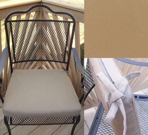 Set of 6 Outdoor Chair Seat Cushion - Sunbrella Fabric ( Cocoa #5425)