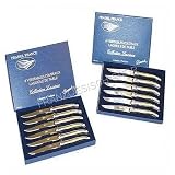 Laguiole Luxinox - 12 STEAK KNIVES - in ALL 18/10 STAINLESS STEEL (micro-serrated blade - very sharp - ideal steak knife !) - authentic French flatware/cutlery set