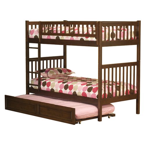 Kitchen: Arizona Twin/Twin Bunk Bed with Trundle Bed   Antique Walnut