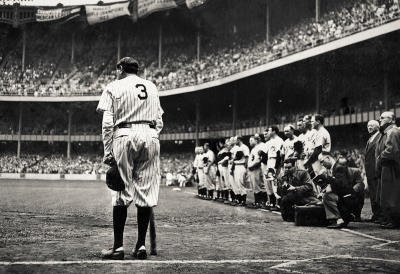 Professionally Framed Babe Ruth Retirement New York Yankees Archival Photo Sports Poster - 13x19 with RichAndFramous Black Wood Frame