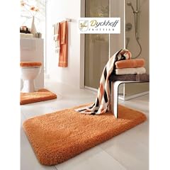 Badteppich Badematte Badvorleger terracotta / orange 55/65 cm von Dyckhoff Frottier