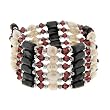 Magnetic Wrap Necklace/Bracelet - Purple with Pearls 36 Inches in Length