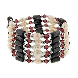 Magnetic Wrap Necklace/Bracelet - Purple with Pearls 36 Inches in Length