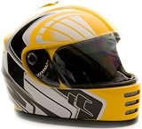 Youth Motorcycle Helmet Full Face DOT On Road Go Kart or Snowmobile Helmet Yellow