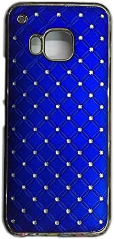 PIZU Luxury Sparkling Stars Series Plating Bling Rhinestone PC Hard Case Cover for HTC ONE M9 Dark Blue