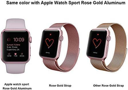 Apple Watch Band, with Unique Magnet Lock, no Buckle Needed,LINGLU 38mm Milanese Loop Stainless Steel Bracelet Strap Bands for Apple Watch 38mm All Models(GOLD)