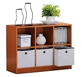 3 Tier by 3 Column, Storage Shelves Cabinet Bookcase Bookshelf Bookshelves with 3 Bin-Type Drawers