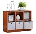 3 Tier by 3 Column, Storage Shelves Cabinet Bookcase Bookshelf Bookshelves with 3 Bin-Type Drawers