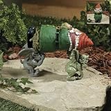 Lawn & Patio - Garden Gnome Kidnapped By Gargoyles G'nappers Lawn Sculpture Outdoor Yard Statue Decor
